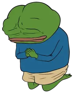 apu, pepe, amphibian, animal, blue shirt, closed eyes, closed mouth, clothes, feet, frog