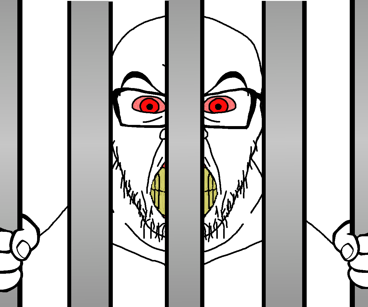 feraljak, angry, bald, bloodshot eyes, chin, double chin, eyebrows, eyebrows up, fat, fingernail