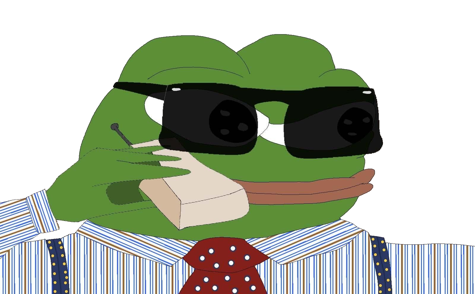 apu, pepe, 80s, amphibian, animal, closed mouth, clothes, frog, glasses, green skin