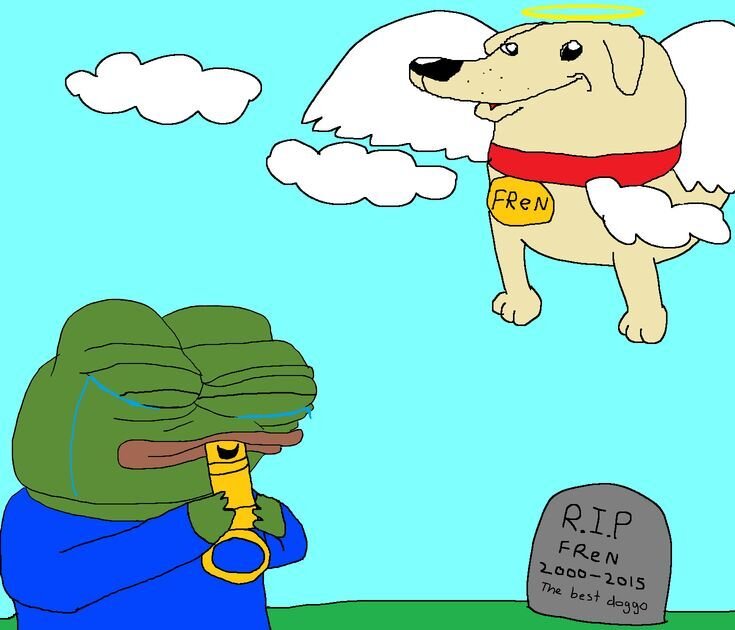 apu, pepe, 2000, 2015, amphibian, angel, animal, blue shirt, closed eyes, closed mouth