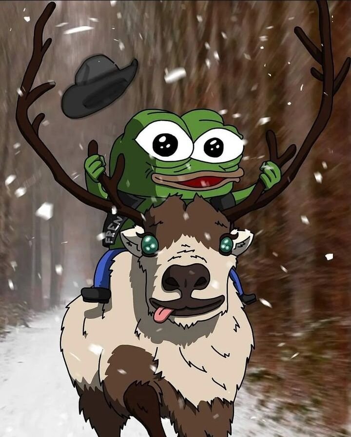 apu, pepe, amphibian, animal, antler, closed mouth, clothes, frog, fur, green eyes