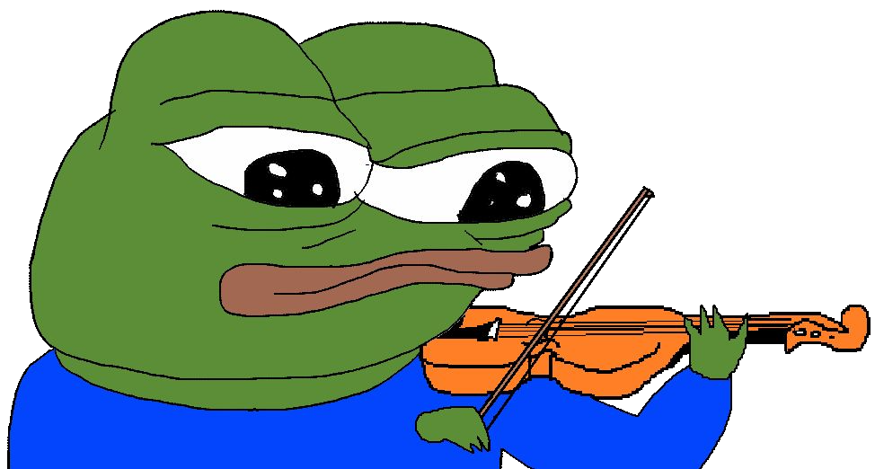 apu, pepe, amphibian, animal, blue shirt, closed mouth, clothes, frog, green skin, holding instrument