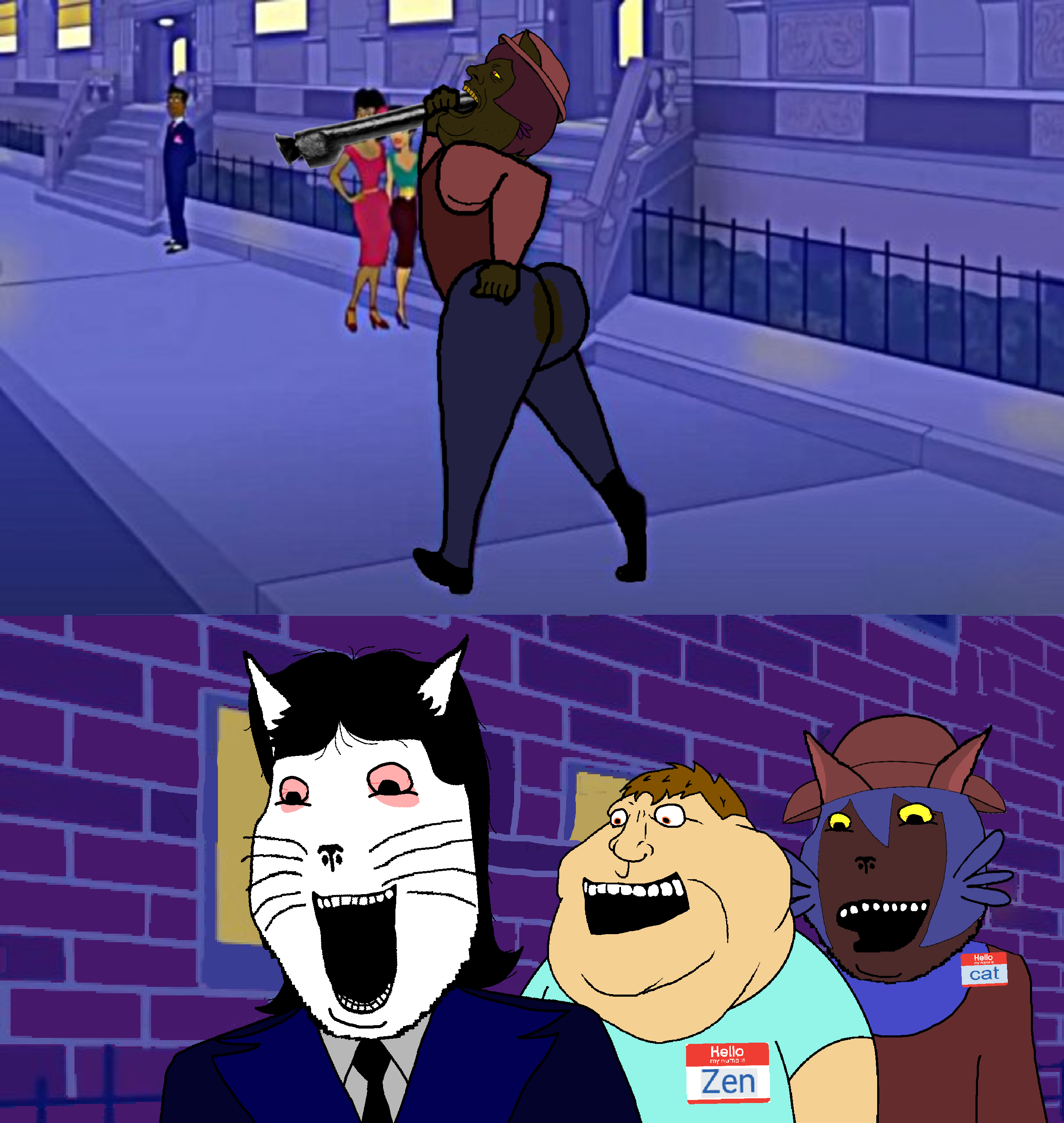 cleveland brown jr, niko (oneshot), alicia, gapejak, tacoblimp, alicia side, massjak, massmeowjak, wholesome soyjak, animaljaks