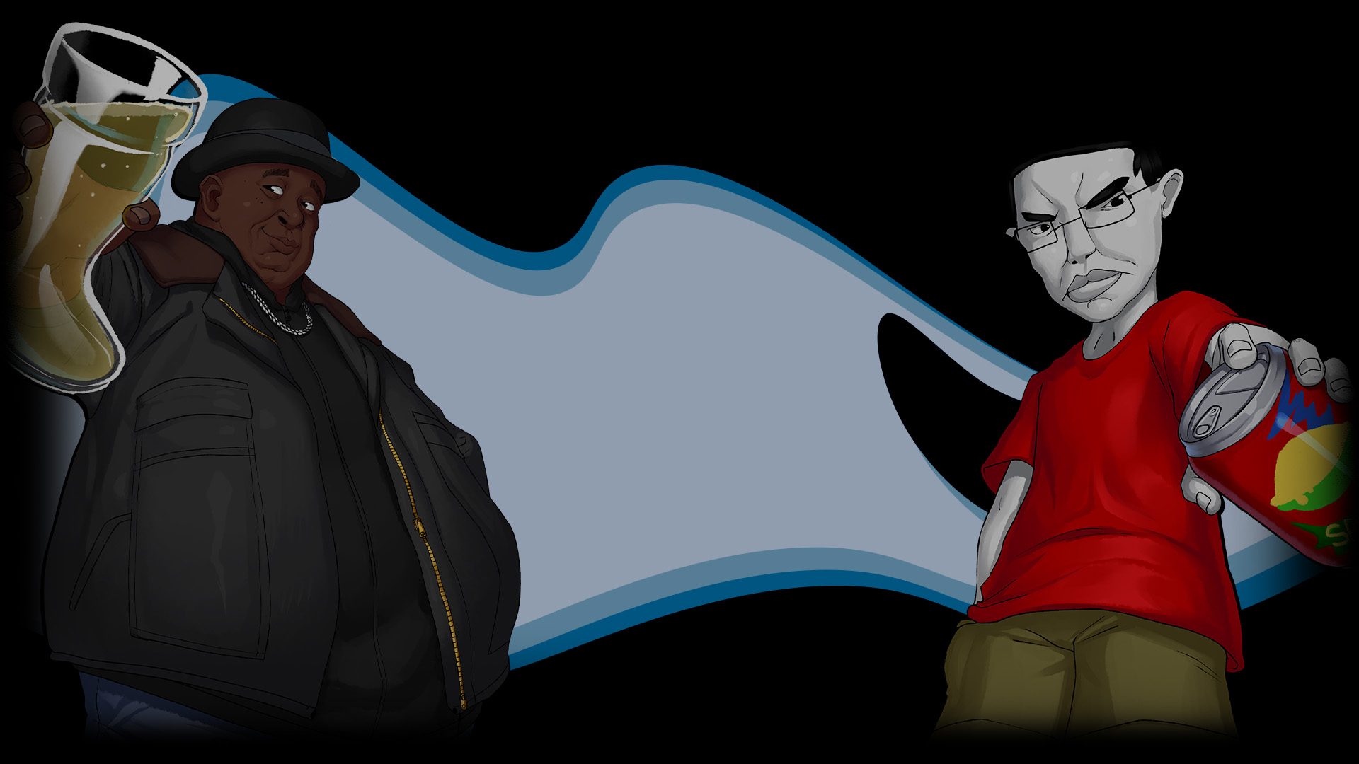 chudjak, pol face, aura, background, badlandschugs, black background, black hair, black hat, black skin, blue background