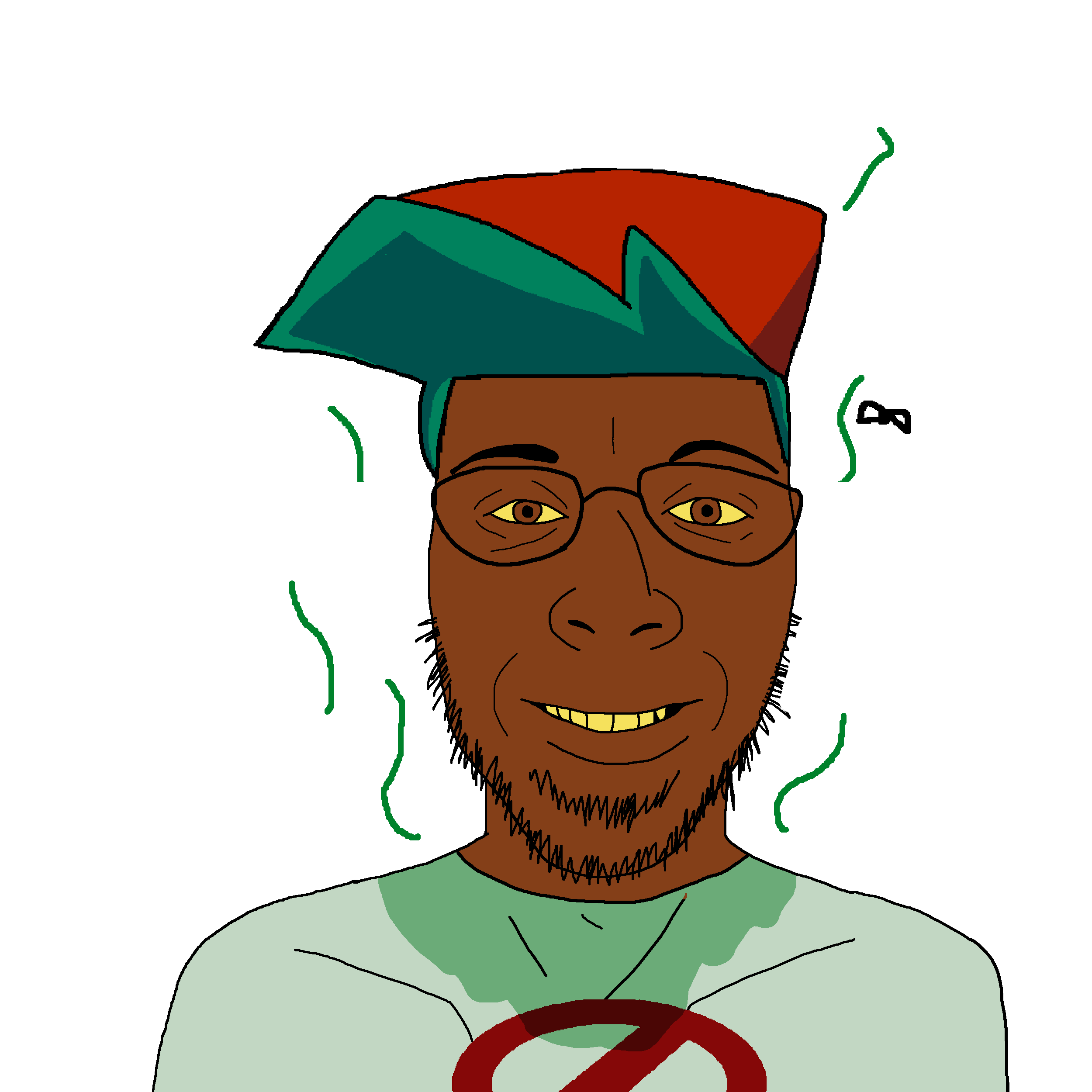 esl fnf pedo, justus, animal, brown skin, bug, clothes, fly, glasses, green hair, green shirt