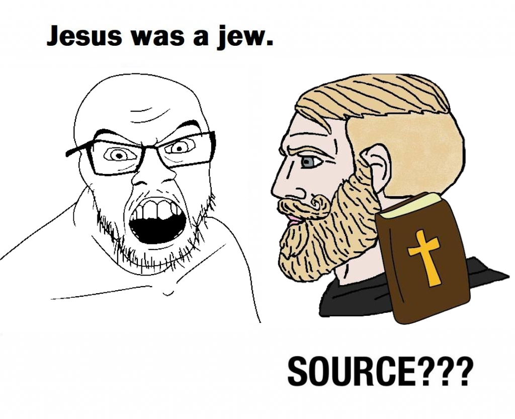 conservativewaluigi, yes chad, feraljak, angry, atheistcuck, beard, bible, blonde hair, blue eyes, chad