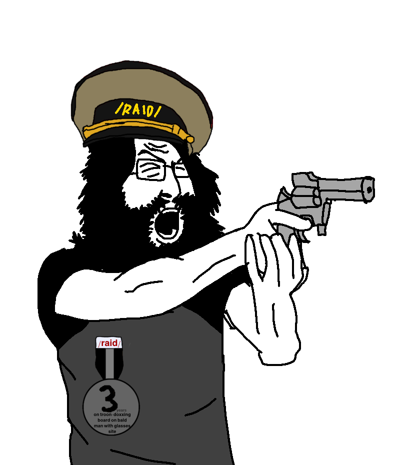 psychokid, /raid/, award, beard, cap, closed eyes, clothes, forehead lines, gill kooners, glasses