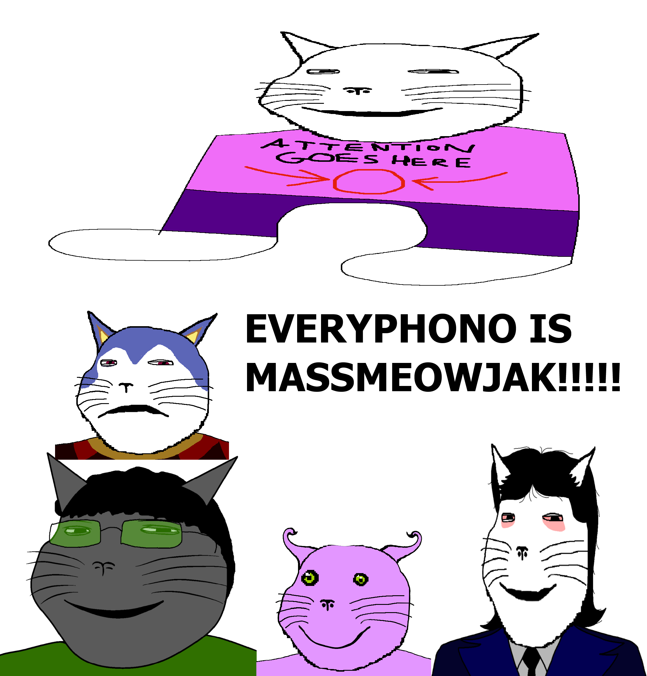 gigachad, nophono, gapejak, massjak, massmeowjak, wholesome soyjak, animal, arrow, attention whore, bald