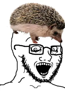 soyak, soyak (crazed), animal, crazed, glasses, hedgehog, open mouth, soyjak, stubble