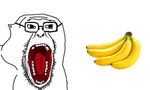 monkeyjak, monkeyjak3, animal, animated, banana, food, fruit, glasses, monkey, open mouth