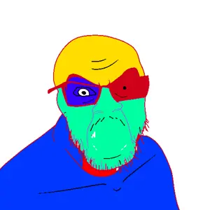 feraljak, angry, feralrage, glasses, open mouth, stubble, white background, yelliw head