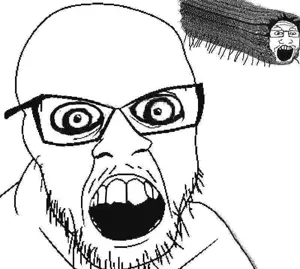 feraljak, markiplier soyjak, feraljak (crazed), 2soyjaks, angry, animal, bug, caterpillar, crazed, deformed