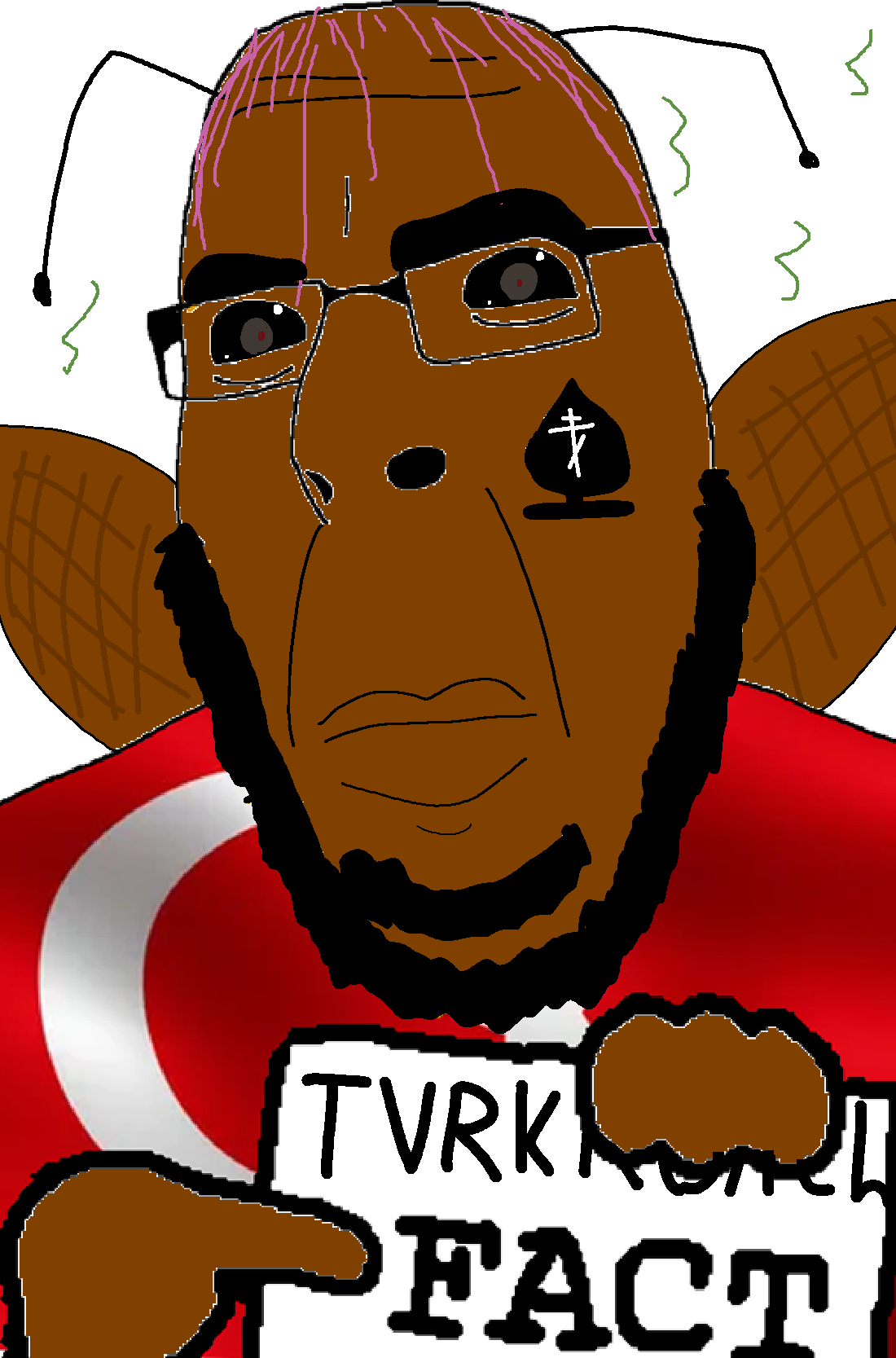 cobson, animal, beard, big eyebrows, big lips, black eyes, black hair, brown skin, bug, cobson face
