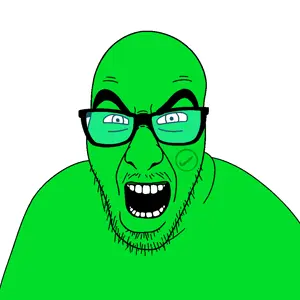 slitherjak, blue glasses, bushy eyebrows, glasses, looking at you, open mouth, stubble, soycheckmark