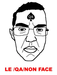 chudjak, patrick, /qa/ (4chan), closed mouth, ear, glasses, hair, pun, qanon, queen of spades