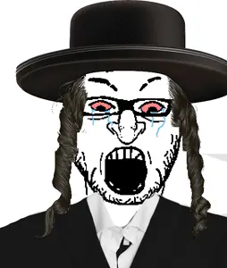 shabbos soy, balding, crying, glasses, jewish hat, jewish nose, jews, kike, nose, open mouth