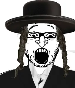 shabbos soy, balding, glasses, jewish hat, jewish nose, jews, kike, nose, open mouth, soyjak