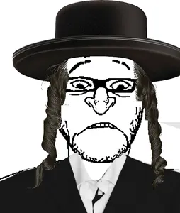 shabbos soy, balding, frown, frowning, glasses, jewish hat, jewish nose, jews, kike, nose