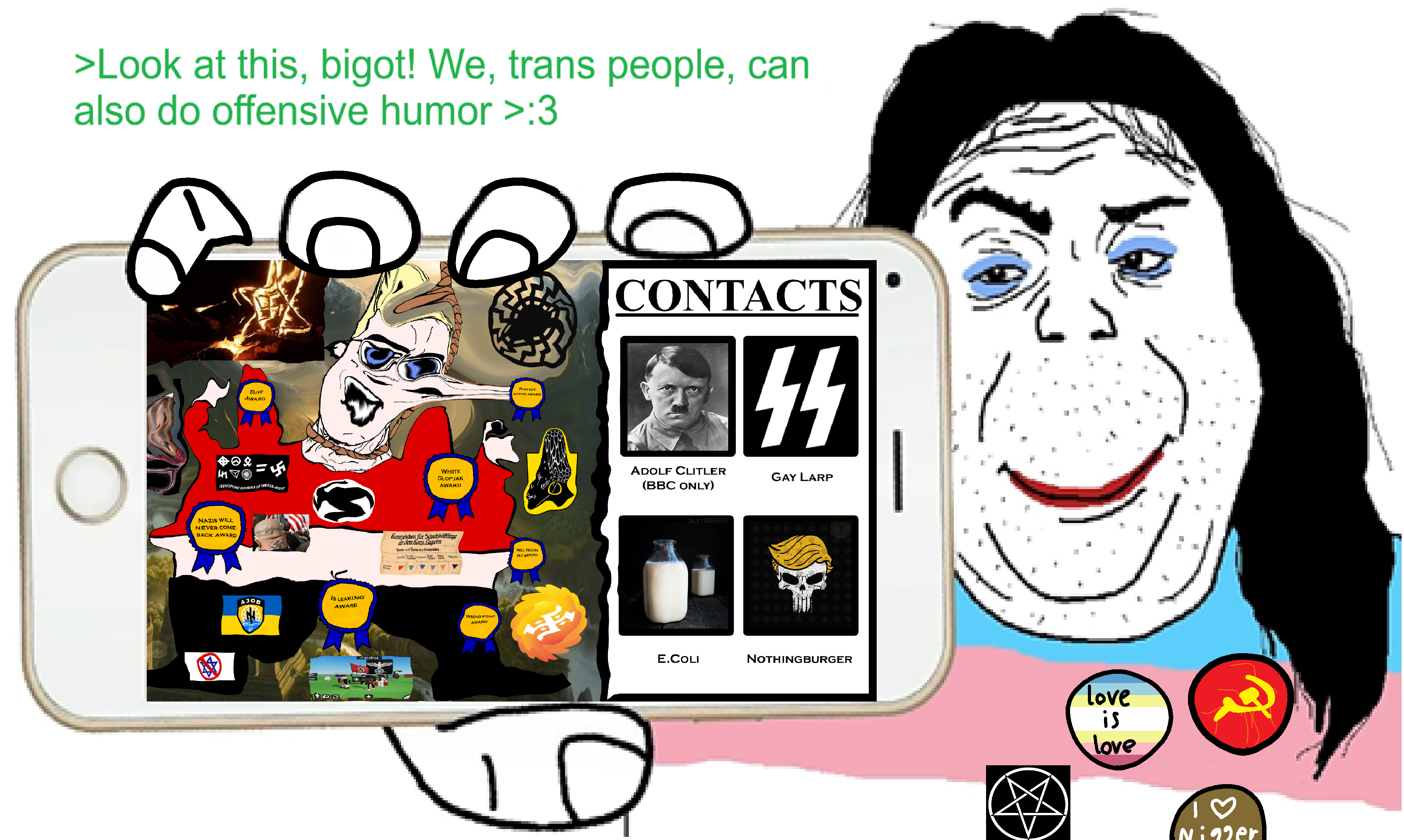 slvt4bibisi, donald trump, esl fnf pedo, chudjak, sloppy, aryan, slopjak, a10 eyes, adolf hitler, agartha