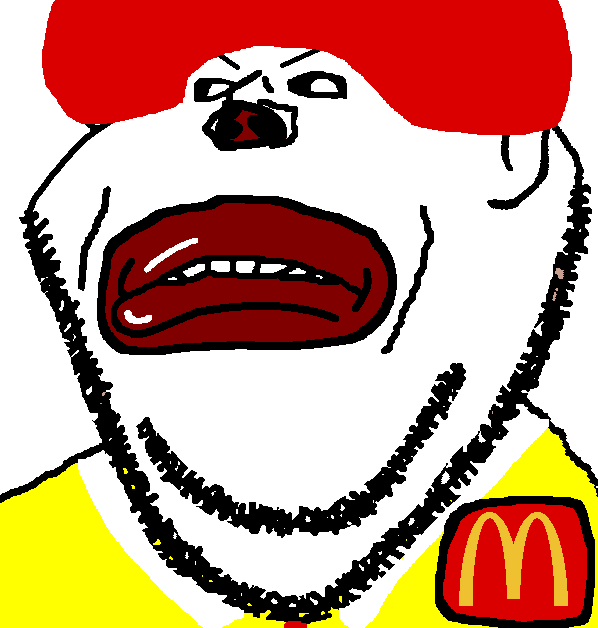 impish soyak ears, impish amerimutt, angry, clothes, clown, clown nose, covered ear, lips, logo, makeup