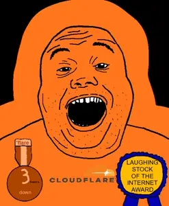 SoyBooru.com - 145589 - 3_hours_down_award award badge cloudflare double_chin eyebrows laughing_stock_of_the_internet_award nose open_mouth orange_skin teeth text transparent_background variant_alicia.mp4