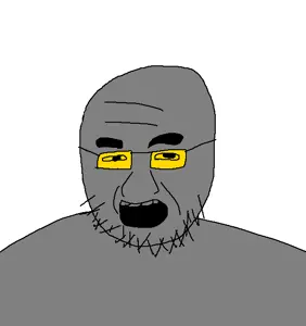chinaman, china, gaping mouth, glasses, open mouth, open mouth, soyboy, stubble, teeth, wrinkles