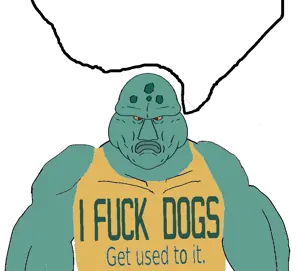 SoyBooru.com - 49748 - angry animal arm buff clothes ear flag fuck glasses lipstick open_mouth pig pink pink_hair pink_skin purple_hair soyjak speech_bubble speech_bubble_empty stubble text tranny variant_.png