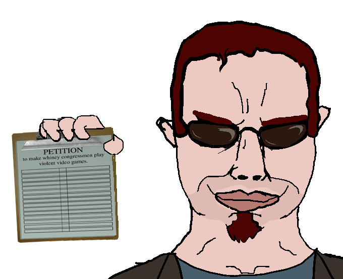 postal dude, chudjak, chudjak front, animated, clothes, glasses, goatee, hair, hands, holding object