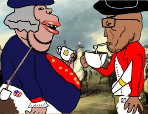 impish soyak ears, markiplier soyjak, euromutt, impish amerimutt, sideplier, amerimutt, euromutt, american revolutionary war, cup, drink