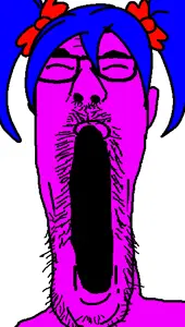 bury pink gril, james youniverse, /s4s/, blue hair, bow, closed eyes, glasses, hair, open mouth, pink