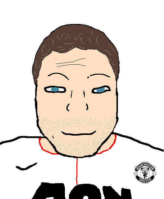 markiplier soyjak, lawrence, barely visible stubble i just dotted on, blue eyes, brown hair, football, hair, looking at you, manchester united, nemanja vidic