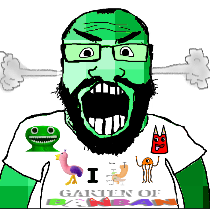 banban, markiplier soyjak, science lover, angry, arm, balding, beard, brimmiest comments section☣️☣️☣️ do not enter☣️☣️☣️, bushy eyebrows, clothes