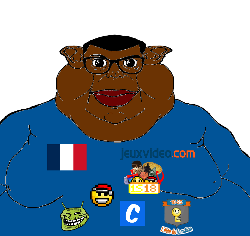 trollface, brandon, branigger, slopjak, 1518, 1825, 1soyjak, anti aliased, black hair, blue shirt