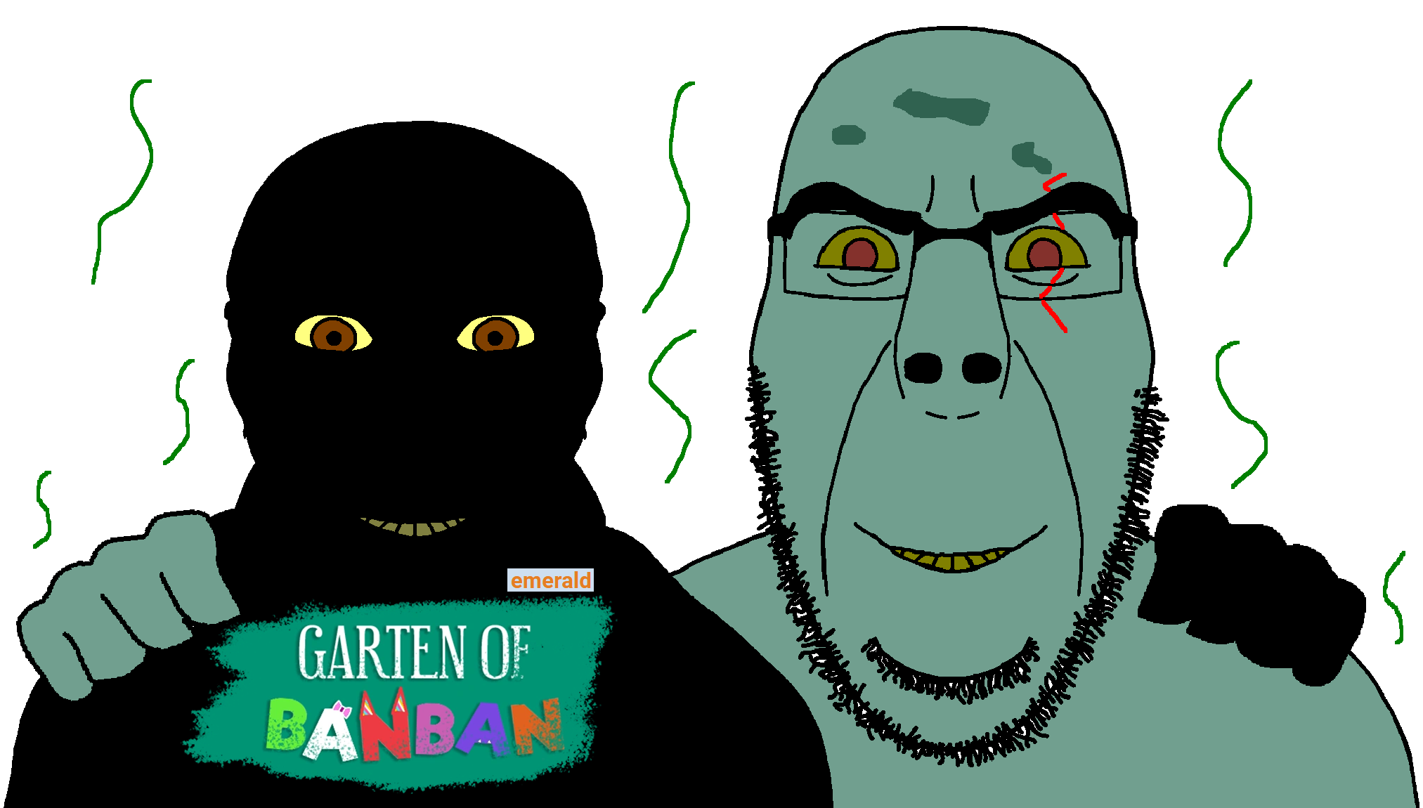 kratos, squidward tentacles, cobson, feraljak, cobson front2, feraljak front, no more brother wars, trios & duos, bald, brown pupils