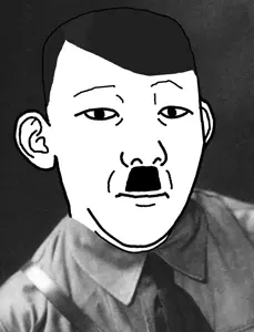 kuzjak, adolf hitler, black and white, ear, hitler mustache, irl background, mustache, nazism