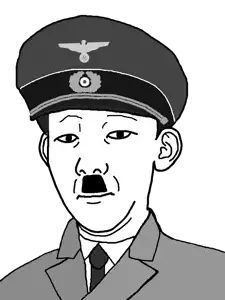 kuzjak, adolf hitler, black and white, ear, hitler mustache, military, mustache, nazism