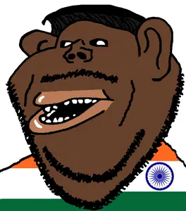 impish soyak ears, impish amerimutt, 1soyjak, beard, brown skin, ear, hair, india, indian, jeet
