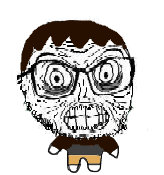 nate higgers, feraljak, fun sized feraljak, ned diggers, natejak, angry, big eyes, black hair, closed mouth, eyebags