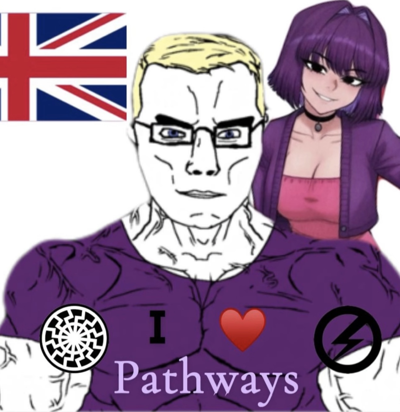 chudjak, chudjak front, muscular chud, amelia, blonde hair, blue eyes, clothes, glasses, hair, hull