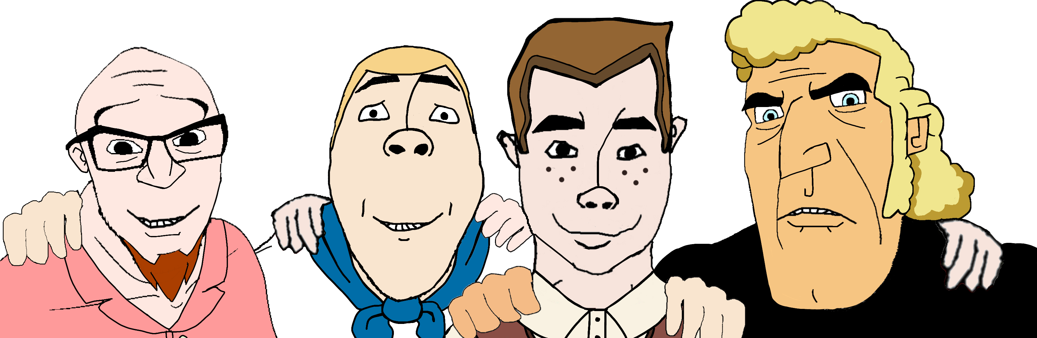 bernd, chudjak, cobson, feraljak, 4soyjaks, beard, blonde hair, blue eyes, brock samson, brown hair