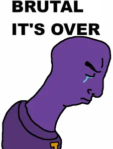 william afton, chudjak, its over, badge, clothes, crying, frown, its over (phrase), purple guy, purple skin