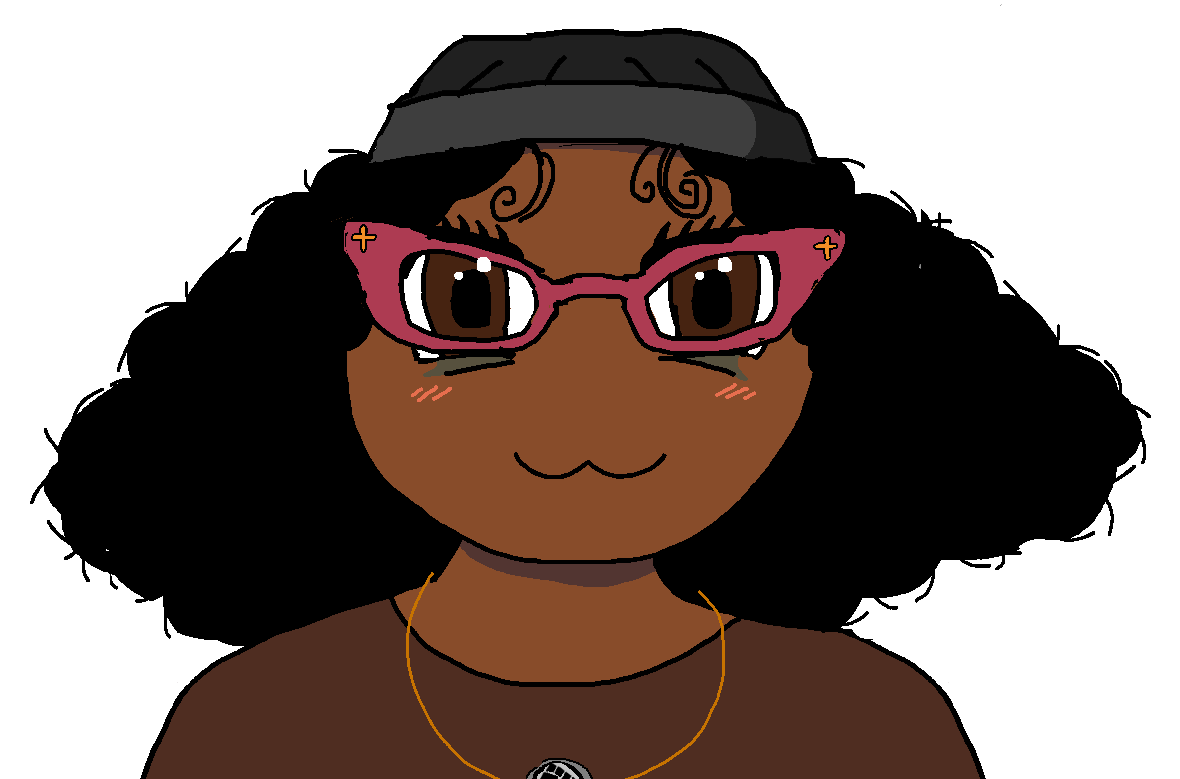 soyniqua, soytan, beanie, black hair, black skin, blush, brown eyes, closed mouth, clothes, eyebrows