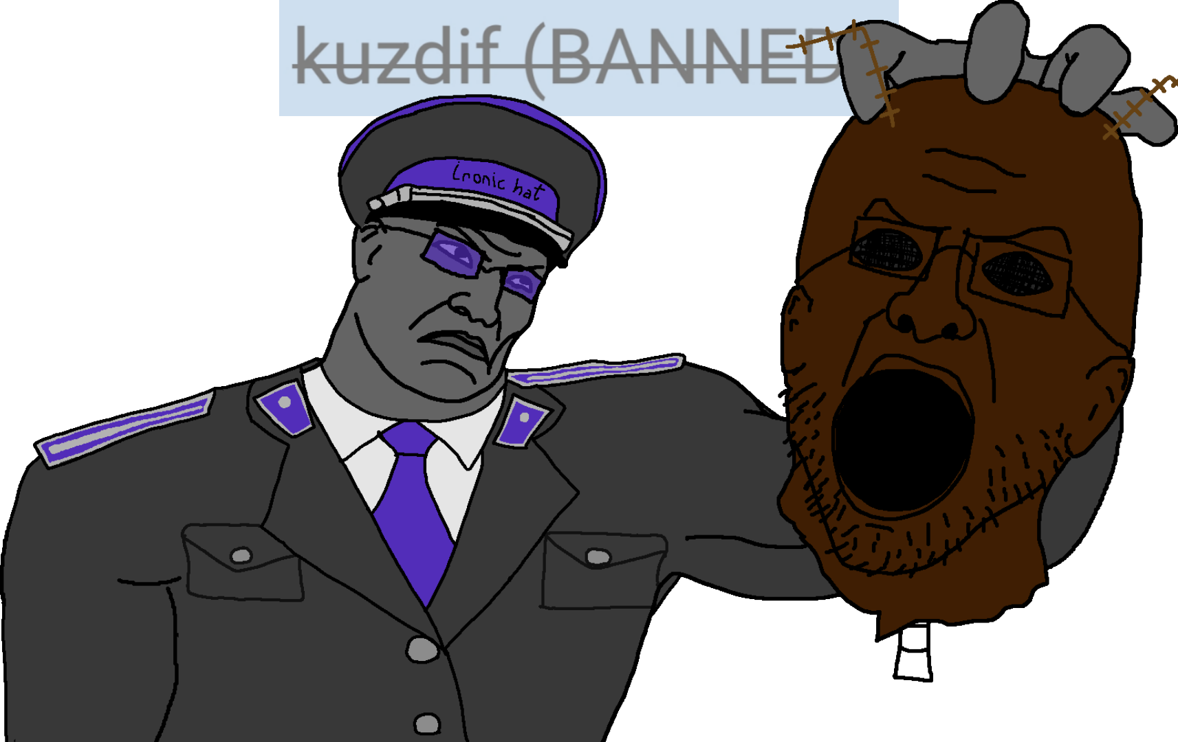 chudjak, unknown, kratos chudjak, chud's hitman, 2soyjaks, animal, antenna, arm, bald, ban