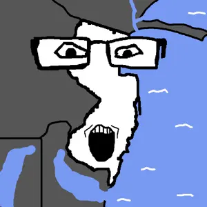 markiplier soyjak, map, new jersey, no eyebrows, no nose, open mouth, sea, soyjak, united states, water