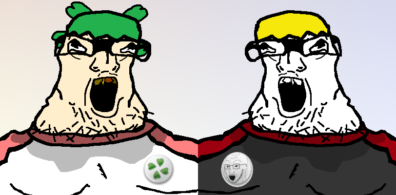 nate higgers, lactoriajak, soyak, natejak, 2soyjaks, 4chan, anime, bad teeth, badge, blonde hair