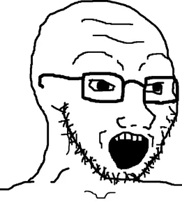 soyak, quote's weird soyaks, bald, eyes, glasses, head, john (quote), open mouth, stubble, teeth