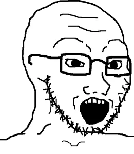 soyak, quote's weird soyaks, bald, eyes, glasses, head, open mouth, sam (quote), stubble, teeth