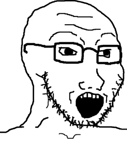 soyak, quote's weird soyaks, bald, burt (quote), eyes, glasses, head, open mouth, stubble, teeth