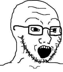 soyak, quote's weird soyaks, bald, eyes, glasses, hank (quote), head, open mouth, stubble, teeth