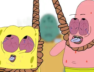 spongebobpatrickpointingtoungeouthangingtrevor.png